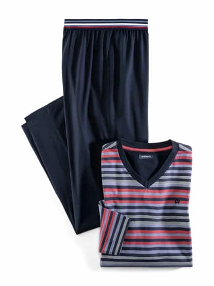 V-Pyjama Maritim Streifen