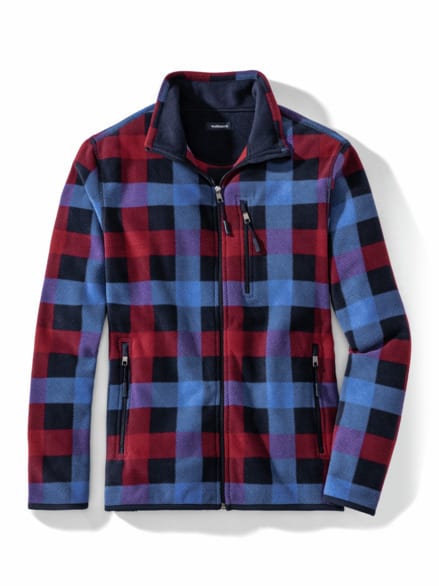 Relax- Fleecejacke Karo Blau