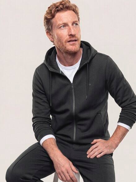 Sweatjacke mit Struktur Schwarz