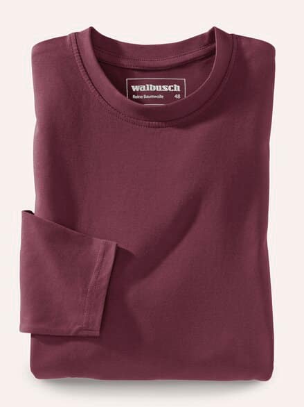 Langarm-Shirt Rundhalsausschnitt Burgund