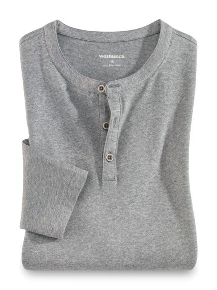Henley-Shirt Grau meliert