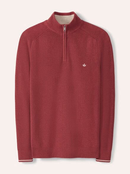 Gerippter Baumwoll-Troyer Rot