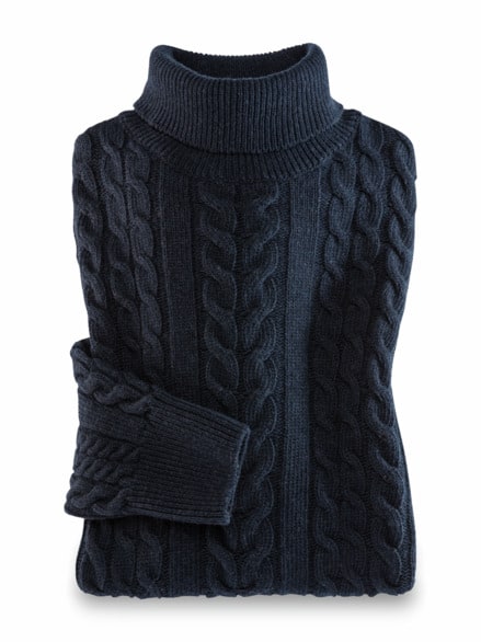 Aran-Zopfpullover Marine Aran-Zopfpullover Marine