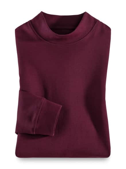 Langarm-Shirt Stehkragen Burgund Langarm-Shirt Stehkragen Burgund