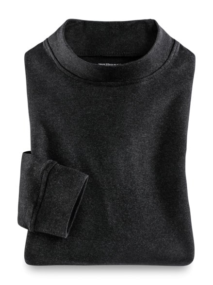 Langarm-Shirt Stehkragen Anthrazit