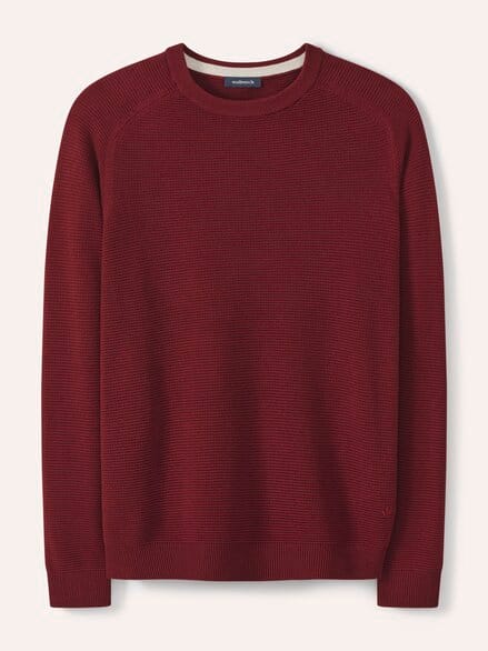 Ottoman Pullover Dunkelrot