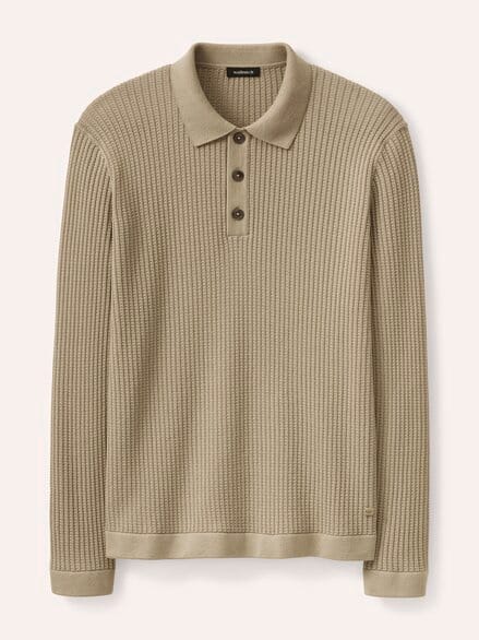 Strickpolo aus Baumwolle Sand