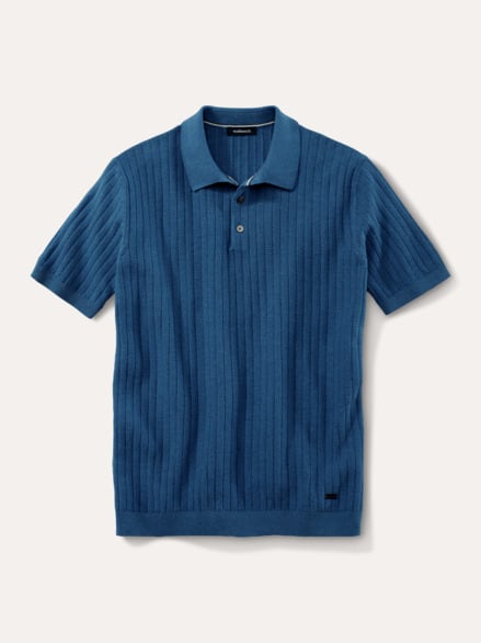 Baumwoll-Strickpolo Lichtblau