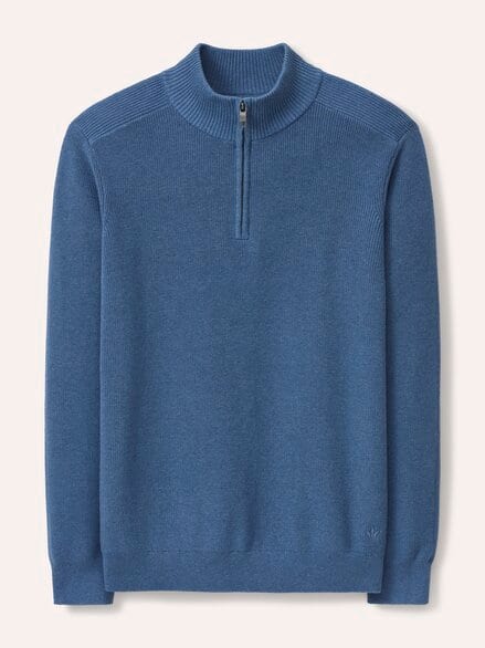 Troyer aus Baumwollmix Mittelblau Troyer aus Baumwollmix Mittelblau