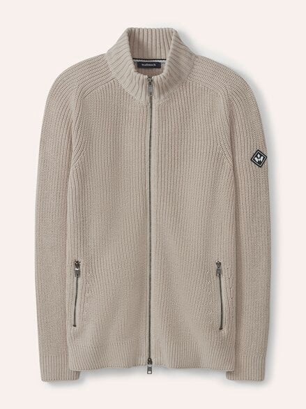 Zip-Jacke Patentstrick Natur