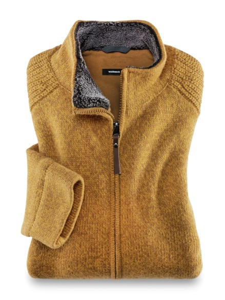 Zwei-Lagen-Strickjacke Winterwarm Safran Zwei-Lagen-Strickjacke Winterwarm Safran
