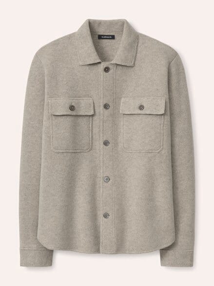 Hemdjacke aus Merinowolle Natur Melange