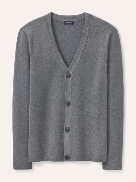 Milano Cardigan mit Baumwolle Grau Melange