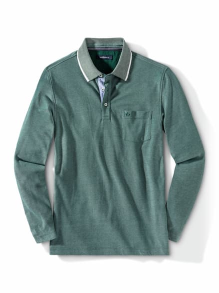 Extraglatt-Polo Thermoleicht Seegrün