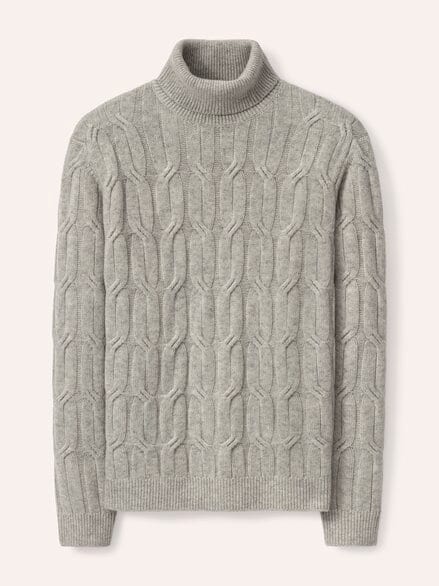 Rollkragenpullover mit Yakwolle Natur