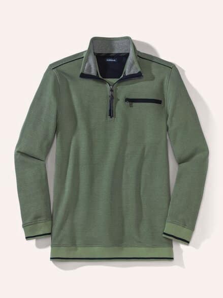 Easycare Struktur-Troyer Bicolor Lindgrün