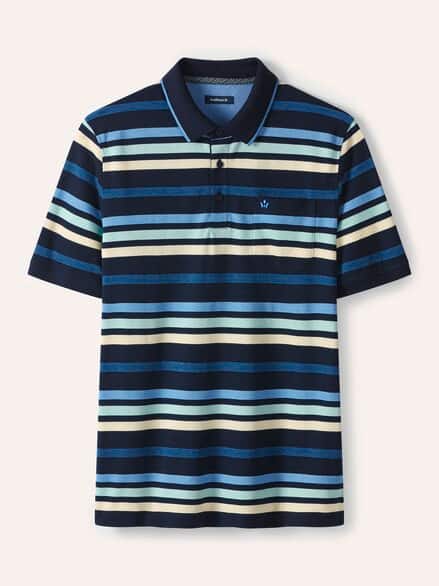 Extraglatt-Polo Bicolor Streifen