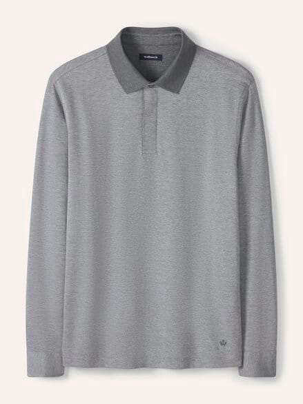 Jaquard-Polo Bicolor Grau
