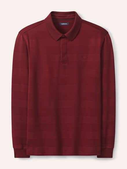 Baumwoll-Polo Webeffekt Dunkelrot
