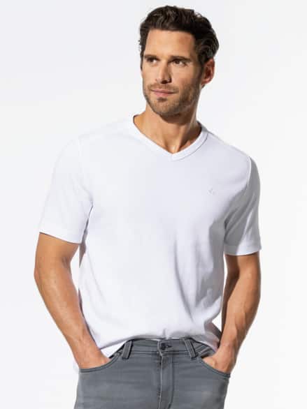 Zu schade für drunter-Shirt V-Neck Weiß