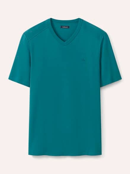 Zu schade für drunter-Shirt V-Neck Smaragd