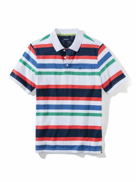 Pique-Polo Hitzefrei Streifen Weiß