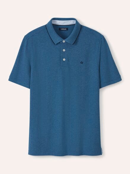 Melange Polo Mittelblau