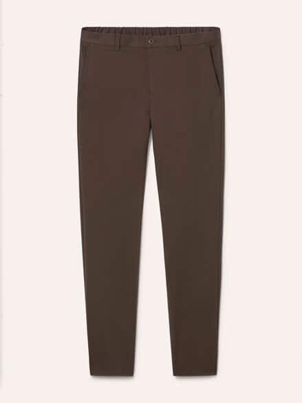 Anzug-Chino aus elast. Material Braun