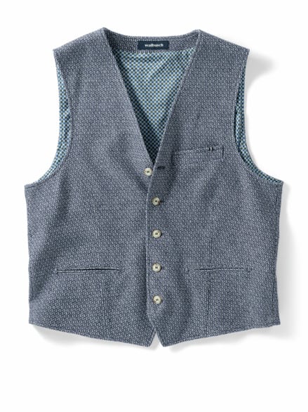 Struktur-Weste Blau/Beige Struktur-Weste Blau/Beige