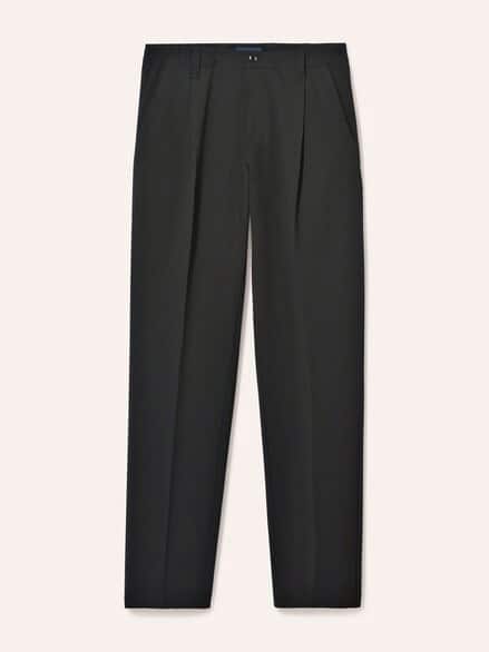 Chino mit Bundfalte Schwarz Chino mit Bundfalte Schwarz