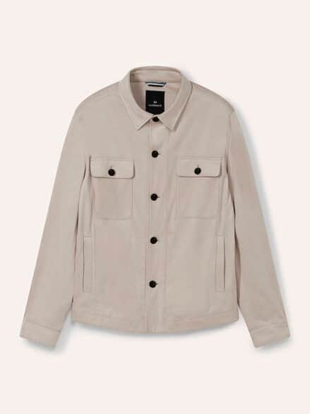 Hemdjacke aus Microvelours Beige
