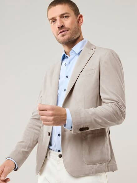 Sakko aus Microvelours Beige