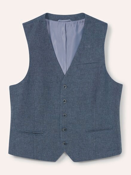 Reiseleinen-Weste Hellblau