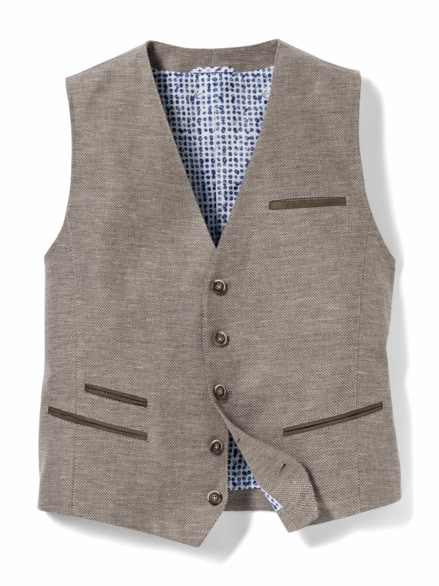 Reiseleinen-Weste Beige