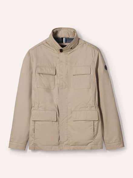 Multitaschen Jacke Beige