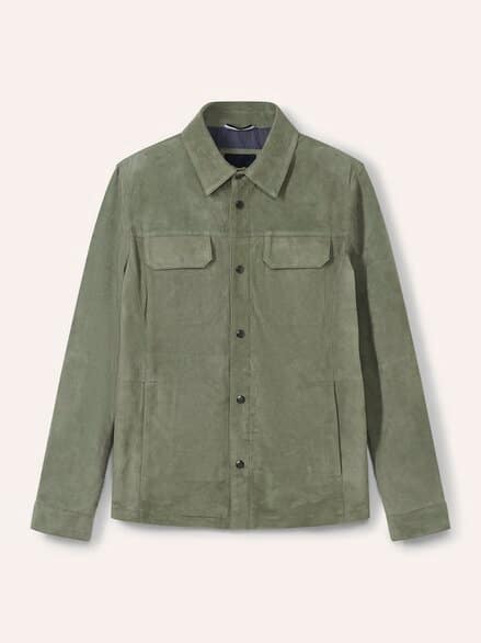 Velourslederhemdjacke Salbei