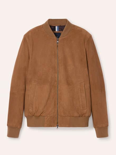 Blouson aus Ziegenvelours Cognac