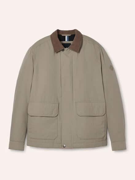 Jacke aus Baumwollmix m. Cordkragen Sand