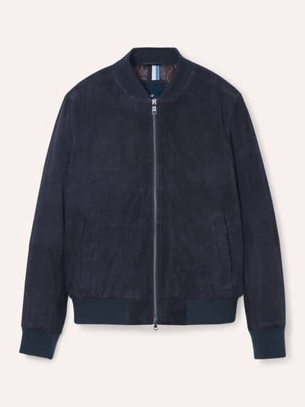 Blouson aus Ziegenvelours Marine