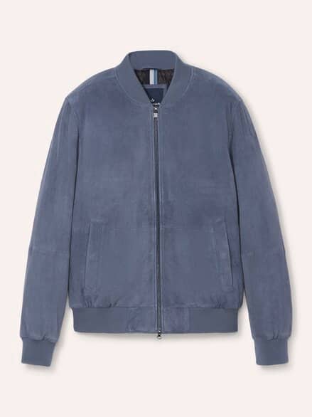 Blouson aus Ziegenvelours Rauchblau Blouson aus Ziegenvelours Rauchblau