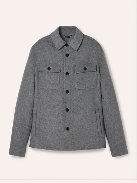 Doubleface Hemdjacke Hellgrau