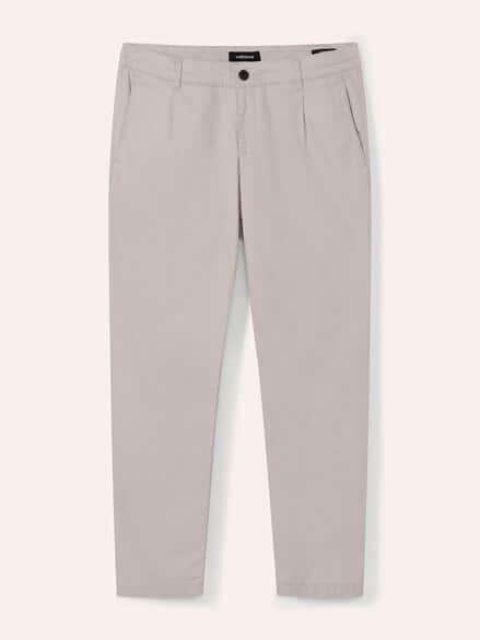 Bundfalten-Chino Feinstruktur Safaribeige