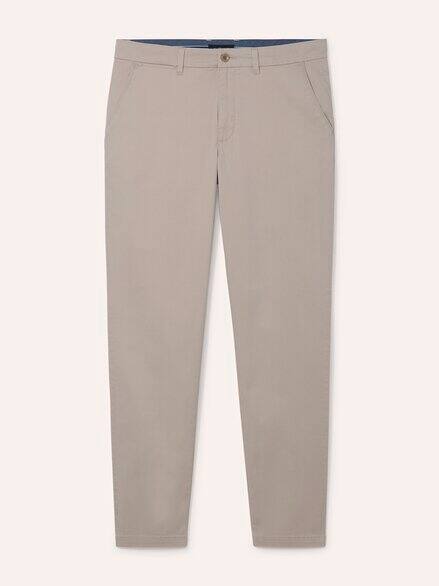 Elastische Chino aus Baumwolle Beige