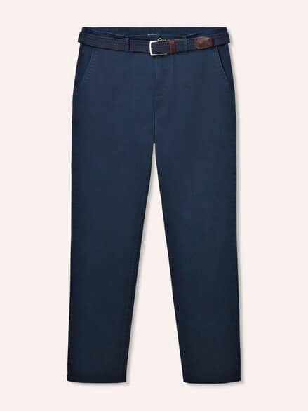 Chino inklusive Gürtel Marine