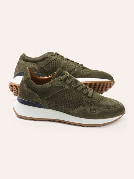 Velours Perfo Sneaker Khaki