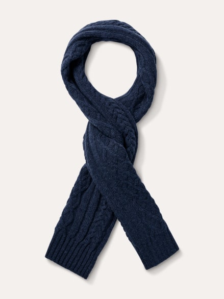 Aran-Schal Jeansblau