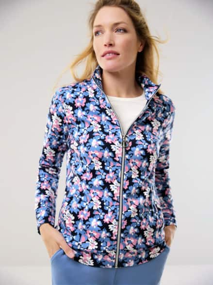 Baumwollstretch Jacke Blütenmix