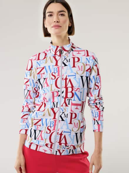 Baumwollstretch Jacke Buchstaben