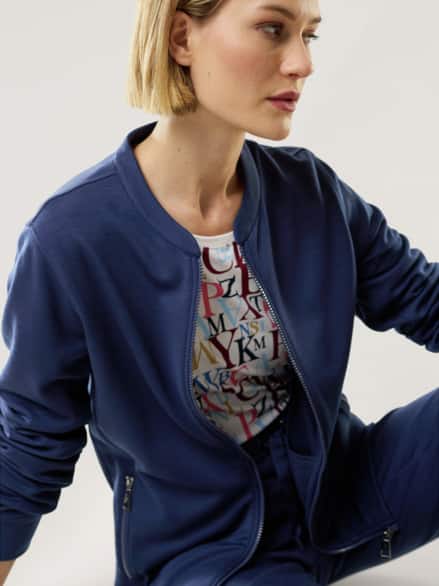 Jersey Jacke Active Wool Marine