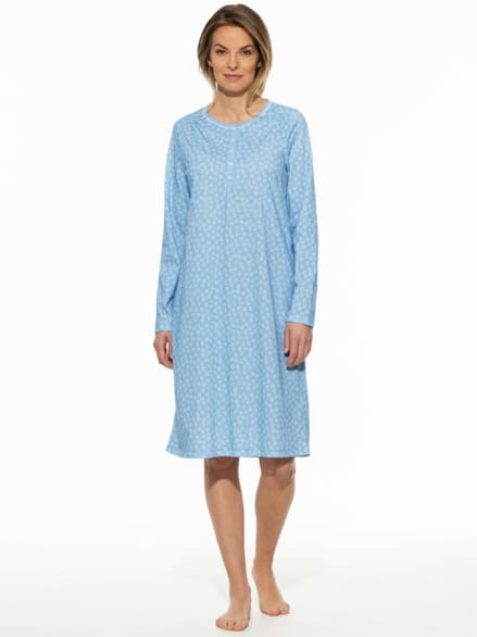 Nachthemd Everynight Hellblau Blumen